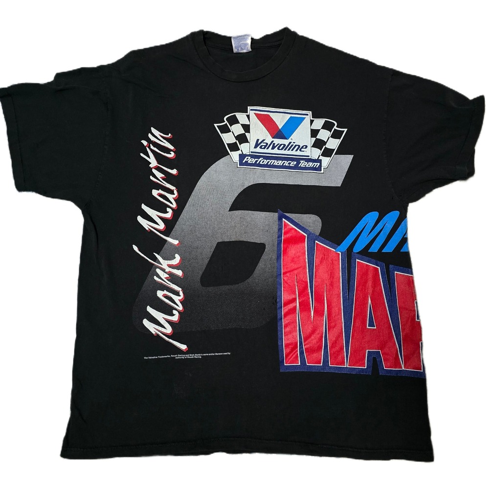 Vintage M Martin Valvoline Racing T-Shirt NASCAR Graphic Tee‎ (D)